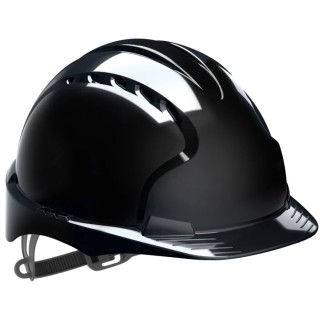 JSP Black Ventilated Adjustable Safety Helmet with High Performance Polyethylene Shell EVO2