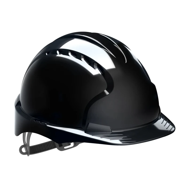 JSP Black Ventilated Adjustable Safety Helmet with High Performance Polyethylene Shell EVO2