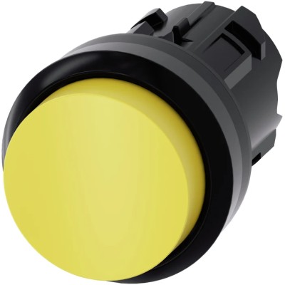 Siemens SIRIUS ACT Series Yellow Momentary Push Button Switch, 22 mm Cutout, IP69K, IP67, IP66 3SU1000-0BB30-0AA0