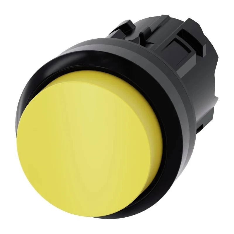 Siemens SIRIUS ACT Series Yellow Momentary Push Button Switch, 22 mm Cutout, IP69K, IP67, IP66 3SU1000-0BB30-0AA0