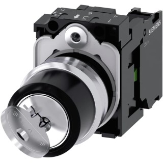 Siemens IP67, IP66, IP69 Key Switch, SPST, 10A 2-Way Ronis-Key 3SU1150-4BF11-1BA0