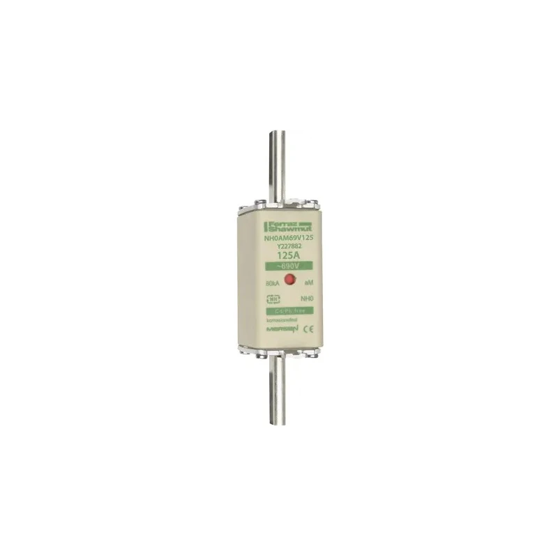 Mersen 125A NH Fuse NH0 690V AC, aM Tripping, Partial Range Breaking Capacity Y227882 / NH0AM69V125