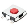 C & K Red Tactile Switch Button SPST 50mA 12V DC Surface Mount IP40