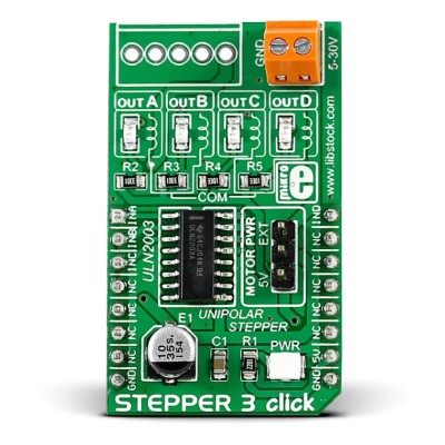 MikroElektronika Stepper 3 Click Motor Controller for ULN2003 with PWM Control MikroBus MIKROE-2035