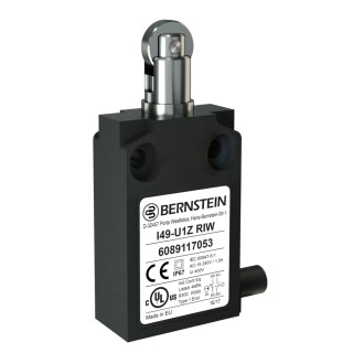 Bernstein AG I49 Series Roller Plunger Limit Switch DPST 250V AC 10A IP67 Plastic Housing 6089117053