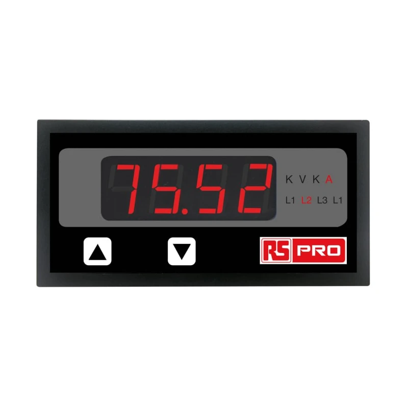 RS PRO Digital Ammeter 5 A AC, 43.5 mm x 92 mm, 0.5 % rdg + 1 Digits 136-5390
