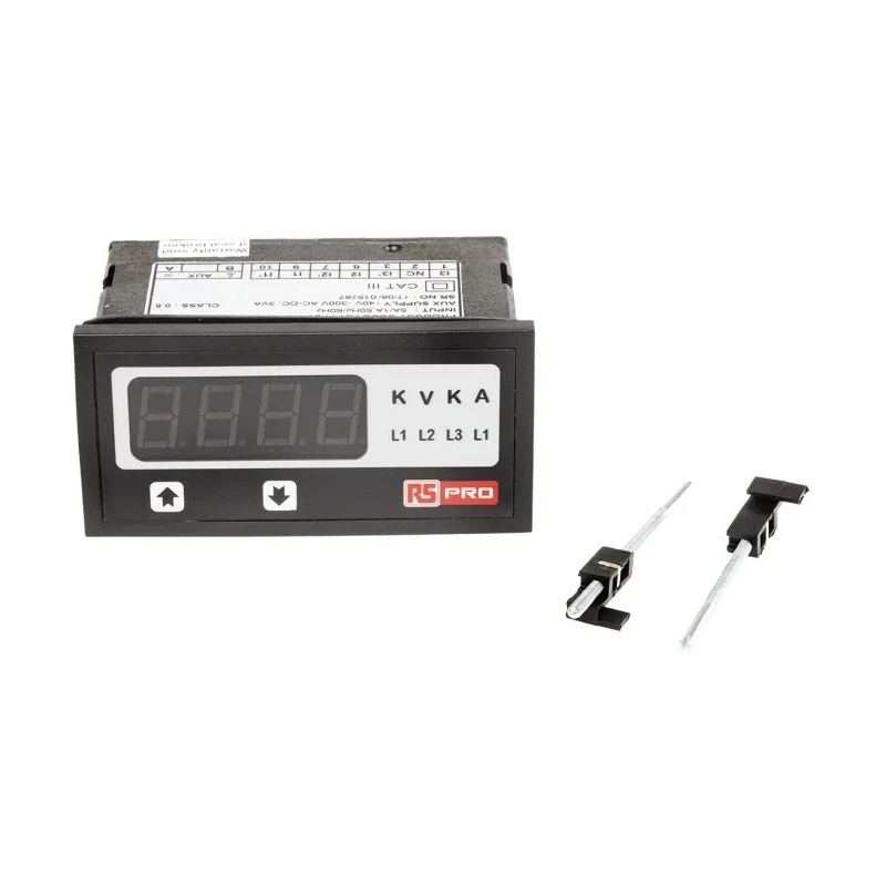 RS PRO Digital Ammeter 5 A AC, 43.5 mm x 92 mm, 0.5 % rdg + 1 Digits 136-5390