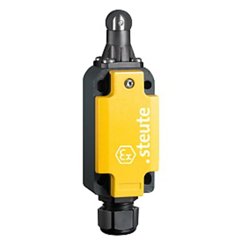 Steute Ex 98 Series Roller Plunger Limit Switch, 2 NC Contacts, IP66 Aluminium Housing, 500V AC, 4A Ex ES 98 R -02 -40C