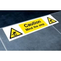 RS PRO Vinyl Floor Sign Hazard & Warning Label 600mm x 100mm English Non-Slip Floor Sticker 136-6416