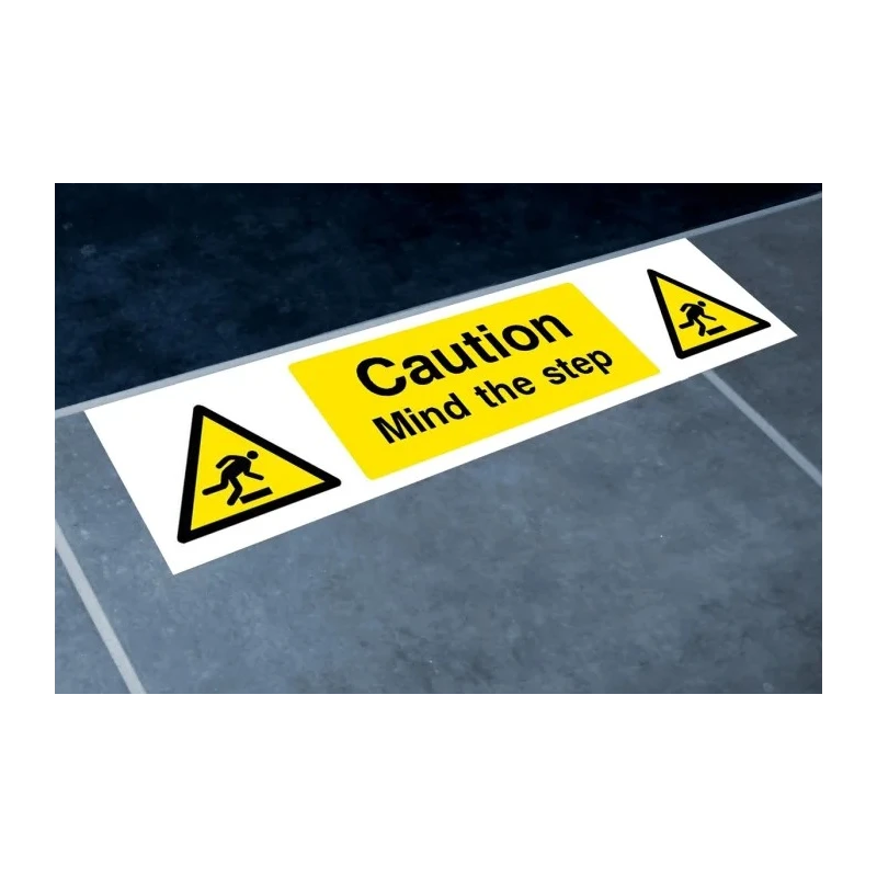 RS PRO Vinyl Floor Sign Hazard & Warning Label 600mm x 100mm English Non-Slip Floor Sticker 136-6416