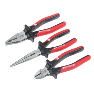 RS PRO 3-Piece Plier Set with Cutters, Long Nose Pliers, Combination Pliers, Overall Length 300 mm 136-6994
