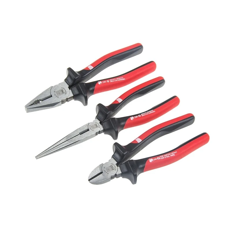 RS PRO 3-Piece Plier Set with Cutters, Long Nose Pliers, Combination Pliers, Overall Length 300 mm 136-6994