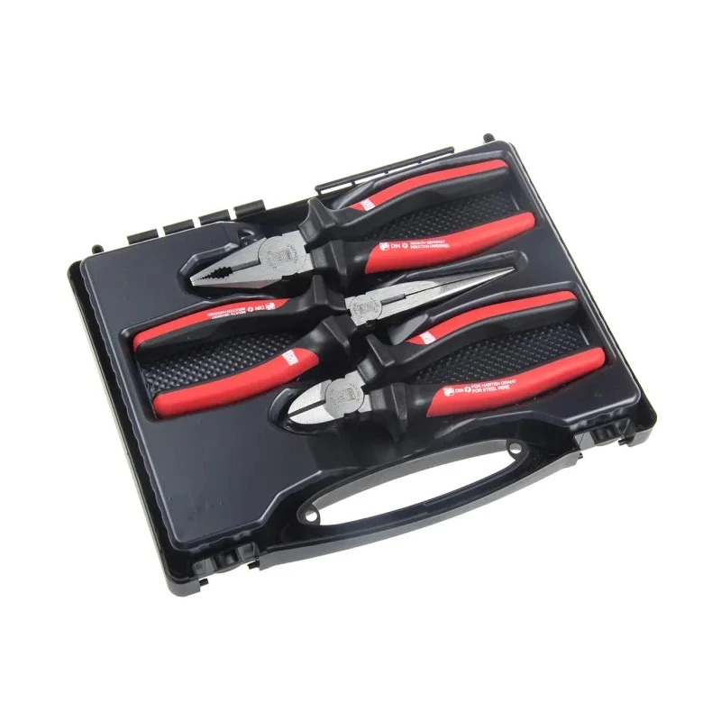 RS PRO 3-Piece Plier Set with Cutters, Long Nose Pliers, Combination Pliers, Overall Length 300 mm 136-6994