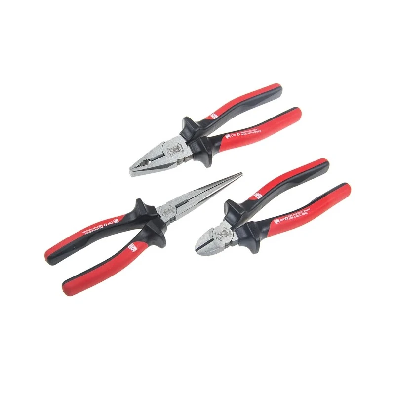 RS PRO 3-Piece Plier Set with Cutters, Long Nose Pliers, Combination Pliers, Overall Length 300 mm 136-6994