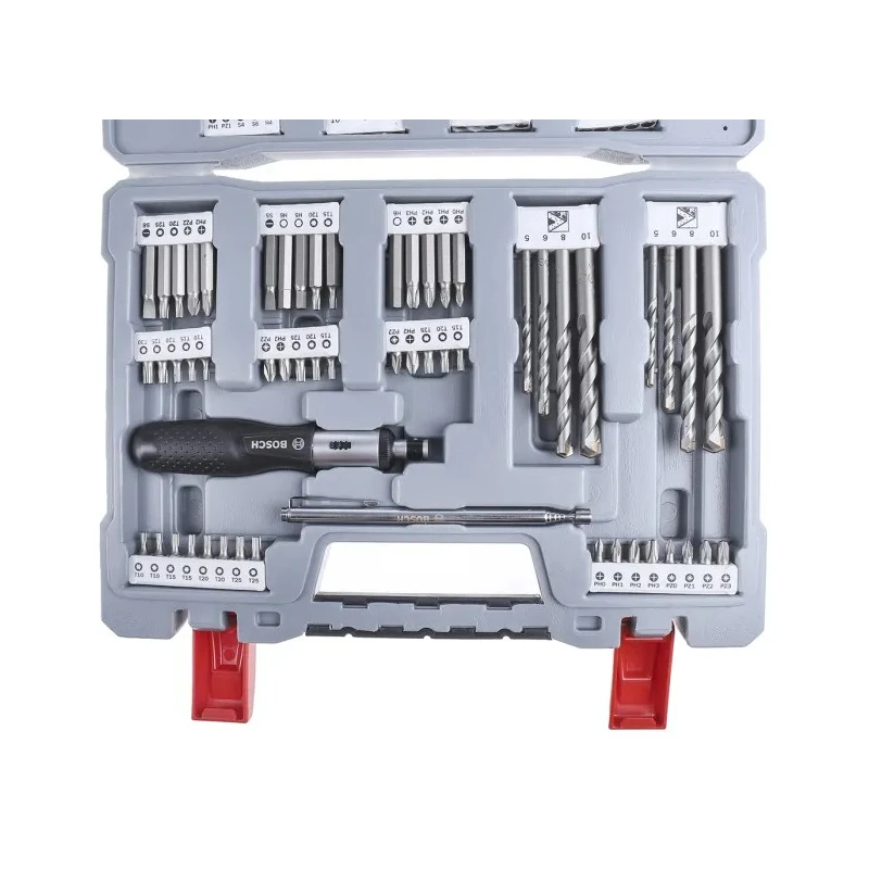 Bosch 105-Piece Twist Drill Bit Set for Masonry, HSS-G Material, 2 mm Min, 20 mm Max 2608P00236