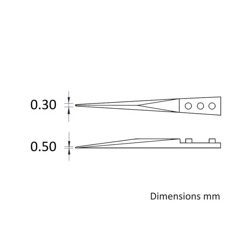 ideal-tek Zirconia Toughened Aluminium Tweezer Tips 50mm, Set of 5 A73MZ