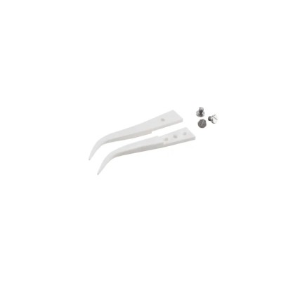 ideal-tek 45mm Zirconia Toughened Aluminium Fine, Curved ESD Safe Tweezer Tips A7MZ