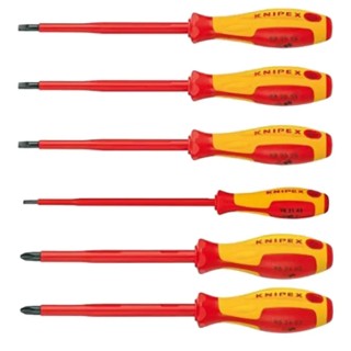 Knipex Insulated Phillips and Slotted Screwdriver Set 6-Piece, 1000V VDE Certified 00 20 12 V01