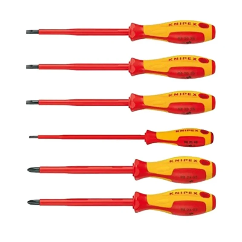 Knipex Insulated Phillips and Slotted Screwdriver Set 6-Piece, 1000V VDE Certified 00 20 12 V01