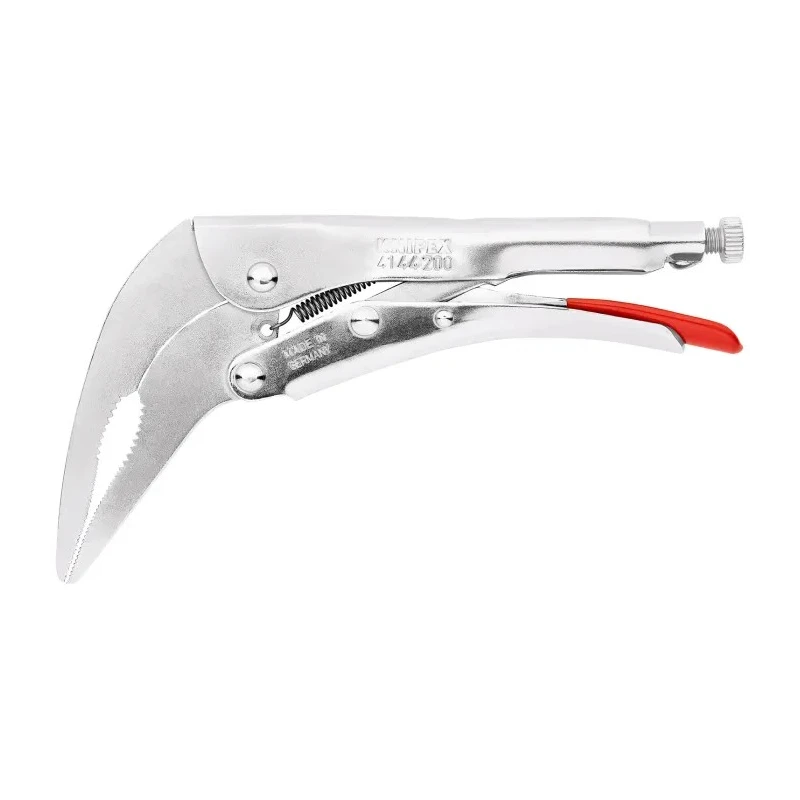 Knipex Mole Grips Long Nose Pliers 200mm Steel Bright Zinc Finish 41 44 200