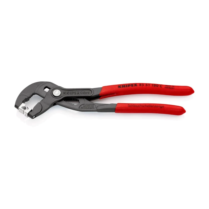 Knipex Hose Clamp Plier Non-Slip Plastic Coated Handle 180mm Overall Length Electric Steel Chrome Vanadium Steel 85 51 180 C