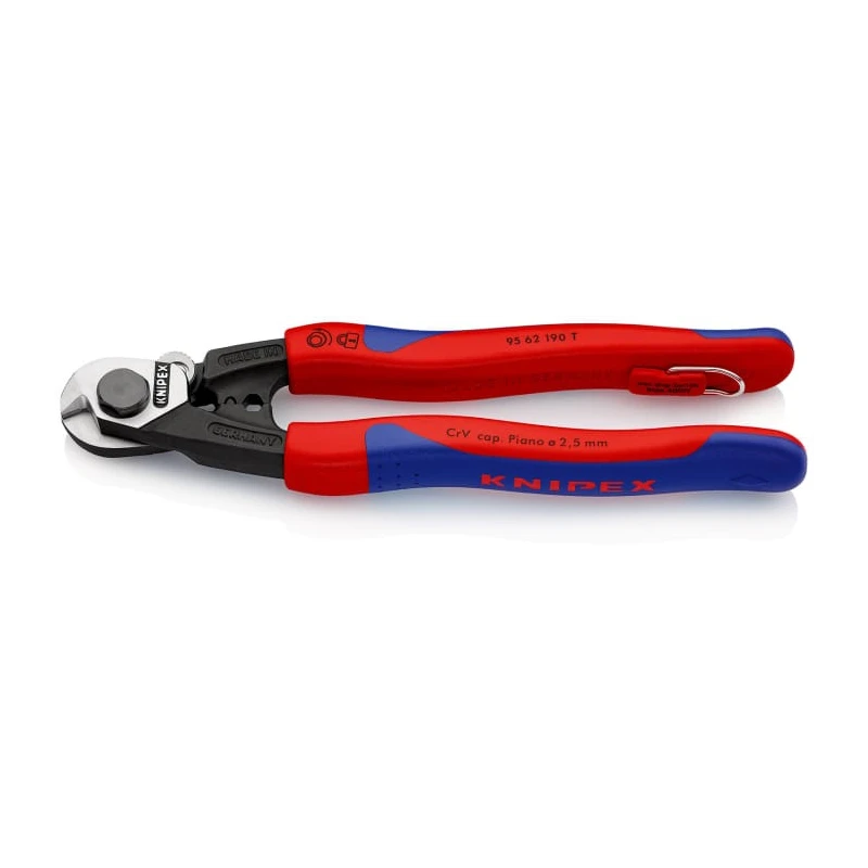 Knipex Flush Wire Rope Cutter, Chrome Vanadium Steel Blade, 190mm Length, 7mm Cutting Capacity 95 62 190 T