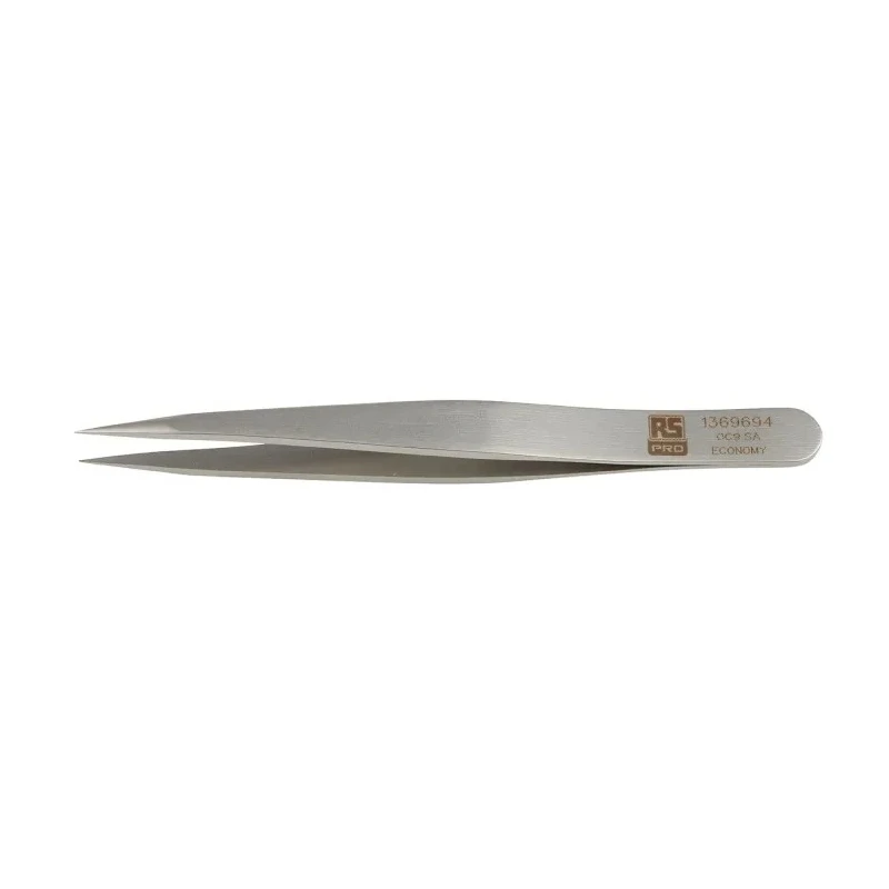 RS PRO 90mm Stainless Steel Flat Tweezer 136-9694