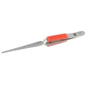 RS PRO 165mm Stainless Steel Serrated, Straight, Round, Blunt Tweezer 136-9808