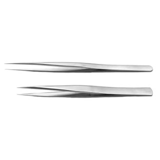 RS PRO Stainless Steel Tweezer Set Anti-Magnetic Anti-Acid 2 Pieces 136-9874