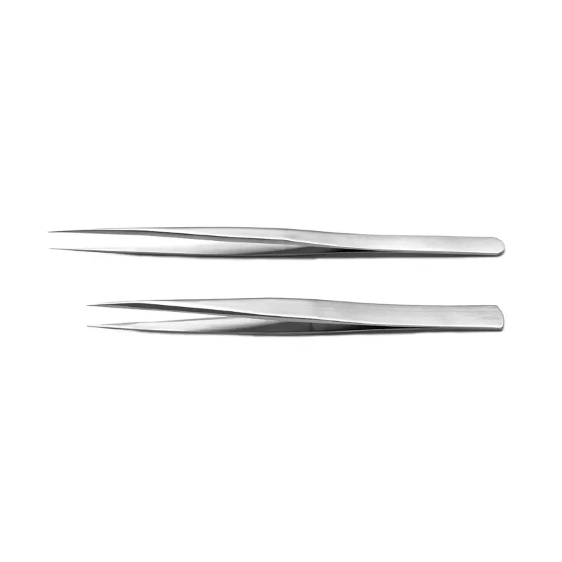 RS PRO Stainless Steel Tweezer Set Anti-Magnetic Anti-Acid 2 Pieces 136-9874
