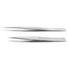 RS PRO Stainless Steel Tweezer Set Anti-Magnetic Anti-Acid 2 Pieces 136-9874