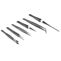 RS PRO Carbon Steel Tweezer Set 6 Pieces Precision Nickel-Plated 136-9870
