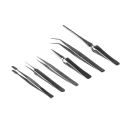 RS PRO Carbon Steel Tweezer Set 6 Pieces Precision Nickel-Plated 136-9870