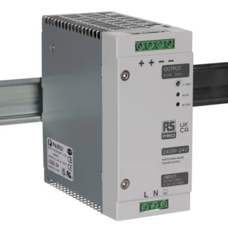 RS PRO Switched Mode DIN Rail Power Supply 264V ac Input 28V dc Output 10A 240W 136-8321