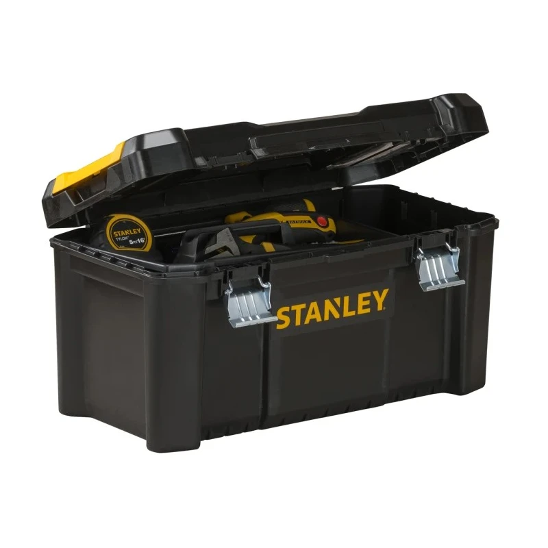 Stanley Plastic Tool Box 480mm Length 250mm Width 250mm Height Removable Tote Tray STST1-75521
