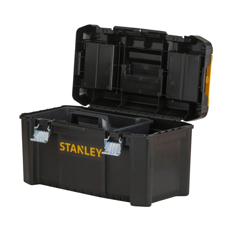 Stanley Plastic Tool Box 480mm Length 250mm Width 250mm Height Removable Tote Tray STST1-75521