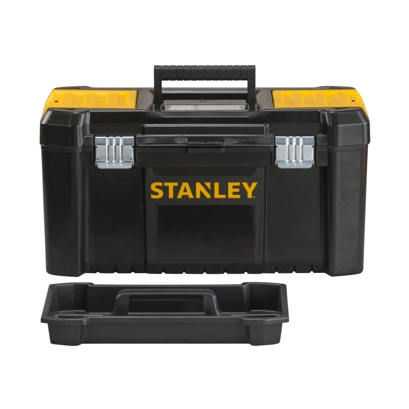 Stanley Plastic Tool Box 480mm Length 250mm Width 250mm Height Removable Tote Tray STST1-75521