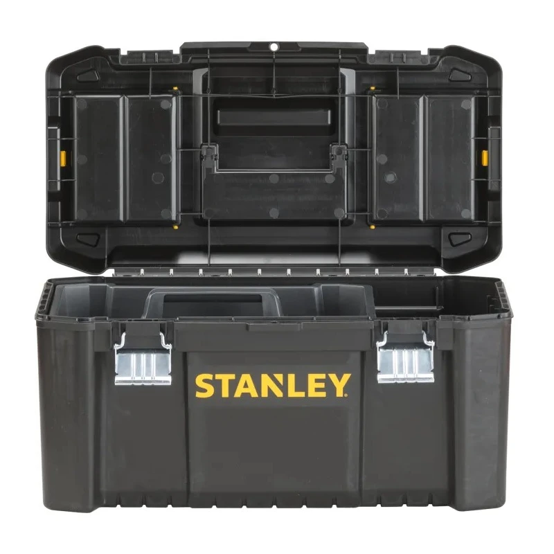 Stanley Plastic Tool Box 480mm Length 250mm Width 250mm Height Removable Tote Tray STST1-75521