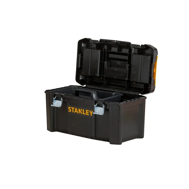 Stanley Plastic Tool Box 480mm Length 250mm Width 250mm Height Removable Tote Tray STST1-75521