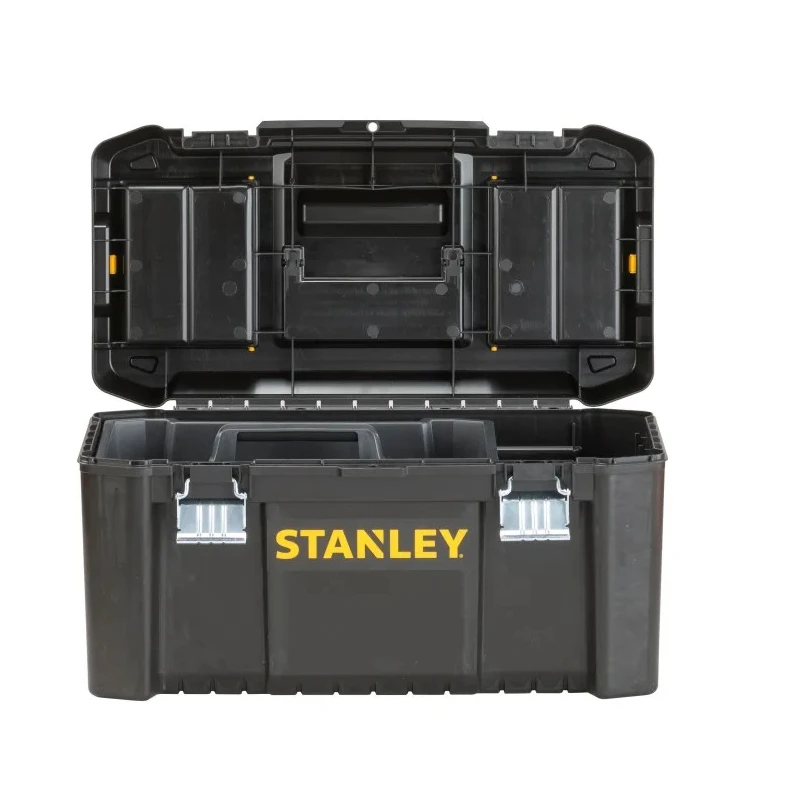 Stanley Plastic Tool Box 480mm Length 250mm Width 250mm Height Removable Tote Tray STST1-75521