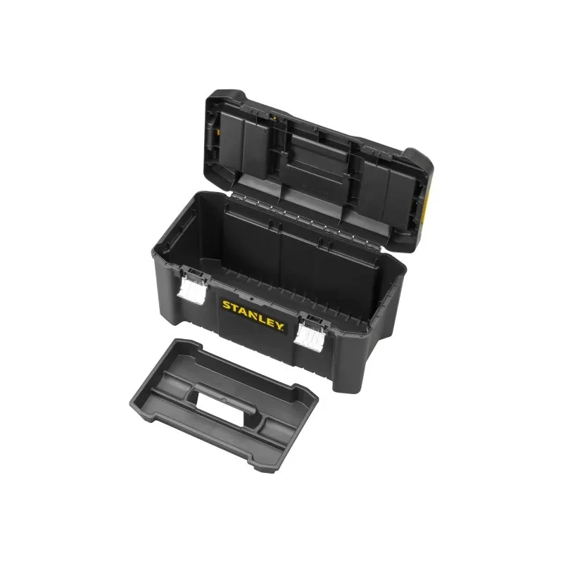 Stanley Plastic Tool Box 480mm Length 250mm Width 250mm Height Removable Tote Tray STST1-75521