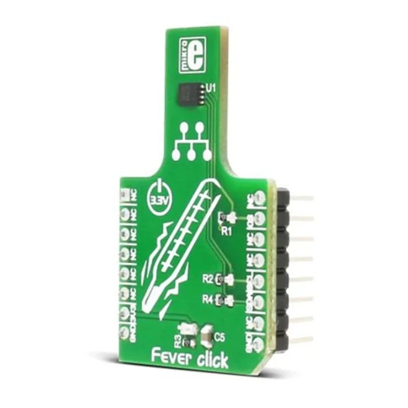 MikroElektronika Sensor Development Tool Fever Click MikroBus Click Board for MAX30205 with ±0.1°C Accuracy MIKROE-2554