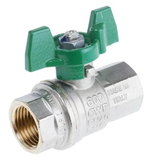 RS PRO Brass Threaded Ball Valve BSPP Thread Size 1/4 to 2 in Inlet, 1/2 in Outlet Steel Handle 150°C Maximum 141-7723