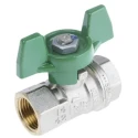 RS PRO Brass Threaded Ball Valve BSPP Thread Size 1/4 to 2 in Inlet, 1/2 in Outlet Steel Handle 150°C Maximum 141-7723