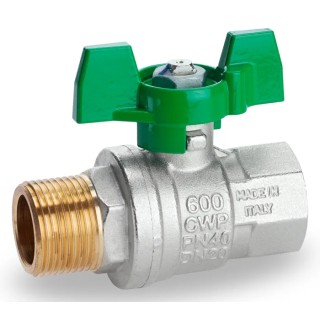 RS PRO Brass Threaded Ball Valve BSPP 1/4 to 2 in Inlet Port 3/4 in Outlet Port Steel Handle RS PRO 141-7729