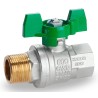 RS PRO Brass Threaded Ball Valve BSPP 1/4 to 2 in Inlet Port 3/4 in Outlet Port Steel Handle RS PRO 141-7729
