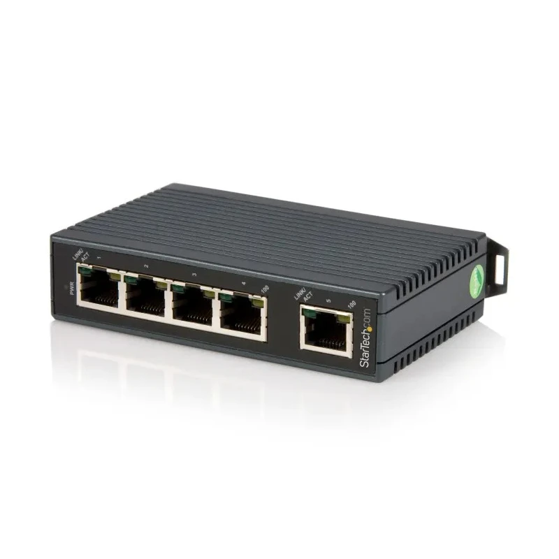 StarTech.com Unmanaged 5 Port Ethernet Switch 10/100Mbps DIN Rail Mount IES5102