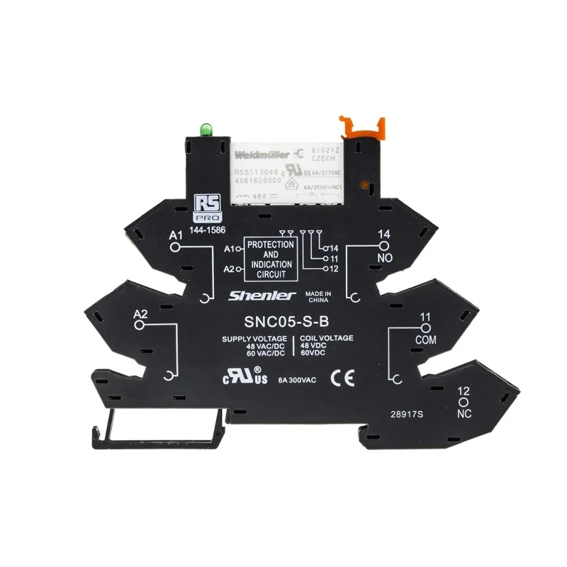 RS PRO Electromechanical Interface Relay, DIN Rail Mount, 48V AC/DC Coil, SPDT Contact, 8A Current, 96x5x103 mm 144-1586