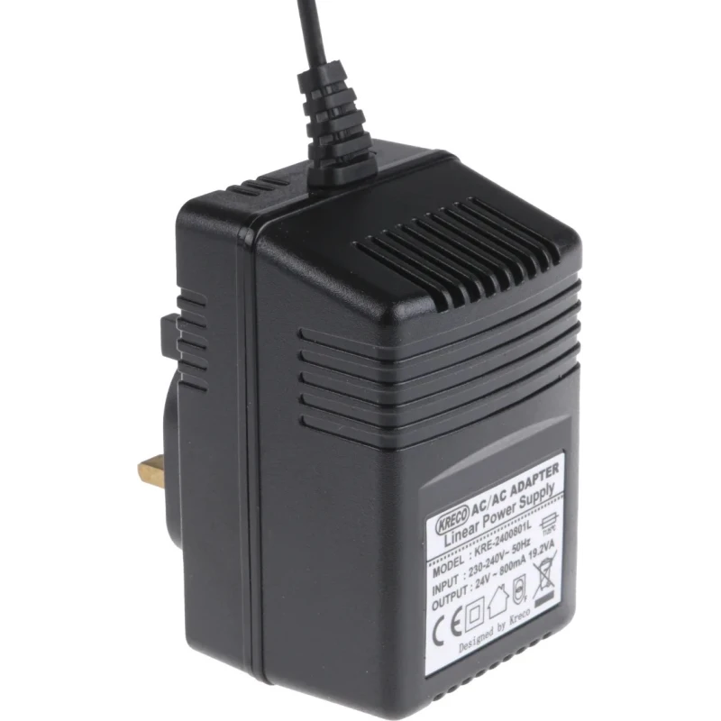 RS PRO 20 W 24V AC Output AC/AC Adapter Type G with 2.1 x 5.5 x 12 mm Centre Positive Connector 139-1777