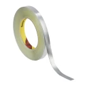 3M 420 Conductive Lead Tape, 12mm Width x 33m Length, 0.17mm Thickness, Rubber Adhesive, Dark Silver 420 12MMX33M